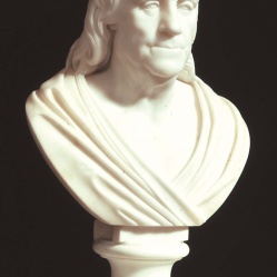 04. Civis romanus. Bust of Benjamin Franklin portrayed in a toga (circa 1817). The American Antiquarian Society, Worcester, Massachusetts.