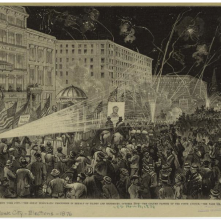 17. Corpi in marcia: elezioni a New York City, 1876. The Great Democratic Procession for Tilden, 1876. New York Public Library Picture Collection, New York City.